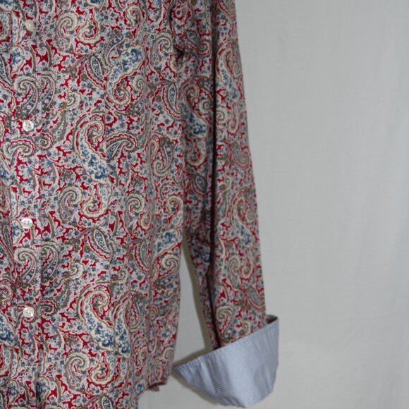 Chaps Women's No Iron  Multicolor 100 % Cotton Long Sleeve Button Shirt Size L - Picture 4 of 10